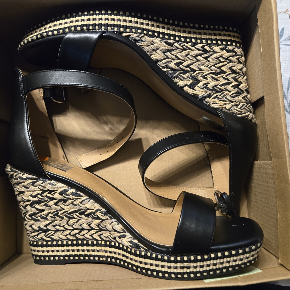 Black Wedge Sandals